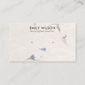 MAUVE PETAL HANDMADE PAPIER STUD EARRING DISPLAY VISITEKAARTJE (Voorkant)