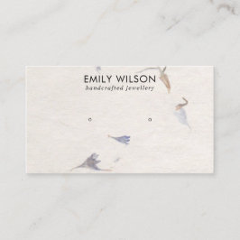 MAUVE PETAL HANDMADE PAPIER STUD EARRING DISPLAY VISITEKAARTJE