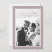 Mauve Photo Wedding Save the Date Card Kaart (Voorkant)