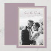 Mauve Photo Wedding Save the Date Card Kaart (Voorkant / Achterkant)