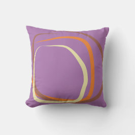Mauve Pillow w / stoffig roze, sinaasappel & wit Kussen