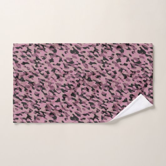 Mauve pink and Charcoal Camo abstract Bad Handdoek (Handdoek)