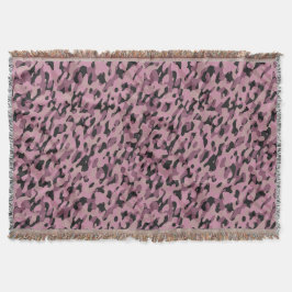 Mauve pink and Charcoal Camo abstract Deken