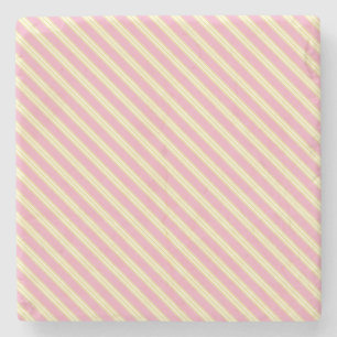 Mauve Pink and Ecru, Stripes Square Onderzetter