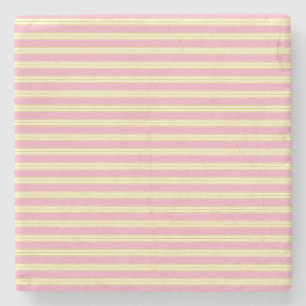 Mauve Pink and Ecru, Stripes Square Onderzetter