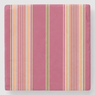 Mauve Pink and Ecru, Stripes Square Onderzetter