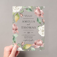 Mauve Pink and White Roses Floral Wreath Wedding