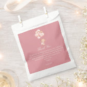 Mauve Pink Balloons, Cute Teddy Bear Bedankzakje (Geknipt)