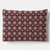 Mauve Pink Black Buffalo Heart Plaid Etui (Voorkant)