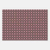Mauve Pink Black Buffalo Heart Plaid Inpakpapier Vel (Voorkant)