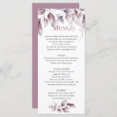 Mauve Pink Botanical Wedding Menu (Voorkant / Achterkant)