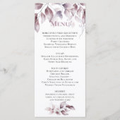 Mauve Pink Botanical Wedding Menu (Voorkant)