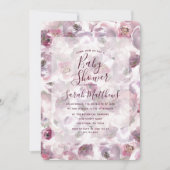 Mauve Pink Country Floral Baby shower Uitnodiging (Voorkant)