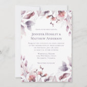 Mauve Pink Dusty Paarse Floral Wedding Kaart (Voorkant)