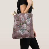 Mauve Pink Dusty Roos Butterfly Floral Tote Bag (Dichtbij)