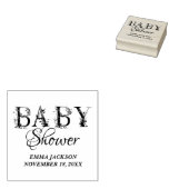 Mauve Pink Elegant Floral Chic Meisje's Baby showe Rubberstempel (Gestempeld)