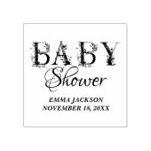 Mauve Pink Elegant Floral Chic Meisje's Baby showe Rubberstempel (Afrduk)