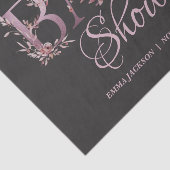 Mauve Pink Elegant Floral Chic Meisje's Baby showe Tissuepapier (Detail)