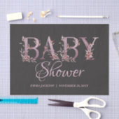 Mauve Pink Elegant Floral Chic Meisje's Baby showe Tissuepapier (Craft)