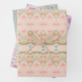 Mauve Pink en Blue Inpakpapier Vel (In situ)