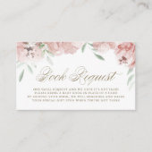 Mauve Pink Floral Baby shower Book Request Kaart Plaatskaartje (Voorkant)