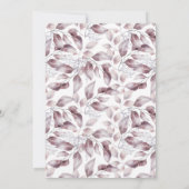 Mauve Pink Floral Botanisch Baby shower Kaart (Achterkant)