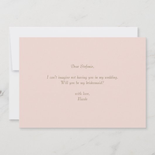 Mauve Pink Floral Dan ben je mijn Bridesmaïde Kaar Kaart (Achterkant)