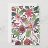 Mauve Pink Forest Waterverf Floral Leaf Birthday Kaart (Achterkant)