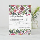 Mauve Pink Forest Waterverf Floral Verloving Kaart (Staand voorkant)