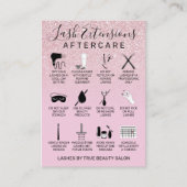 Mauve Pink Glitter Lash Extensions Aftercare Icon Visitekaartje (Voorkant)