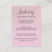 Mauve Pink Glitter Lash Extensions Aftercare Icon Visitekaartje (Achterkant)