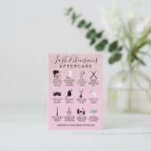 Mauve Pink Glitter Lash Extensions Aftercare Icon Visitekaartje (Staand voorkant)