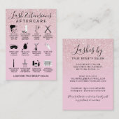 Mauve Pink Glitter Lash Extensions Aftercare Icon Visitekaartje (Voorkant / Achterkant)