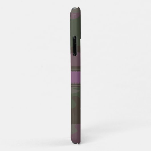 Mauve Pink | Groene Camo Dark Monogram Case-Mate iPhone Case (Achterkant/rechts)