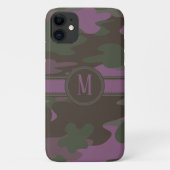 Mauve Pink | Groene Camo Dark Monogram Case-Mate iPhone Case (Achterkant)