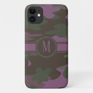 Mauve Pink   Groene Camo Dark Monogram Case-Mate iPhone Case