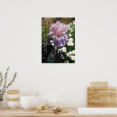 Mauve Pink Iris Floral Flowers Foto Poster (Keuken)