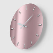 Mauve Pink Minimal Silver Grey Grote Klok (Hoek)