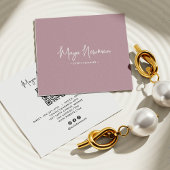 MAUVE PINK Modern CHIC Minimale QR-code Vierkante Visitekaartje