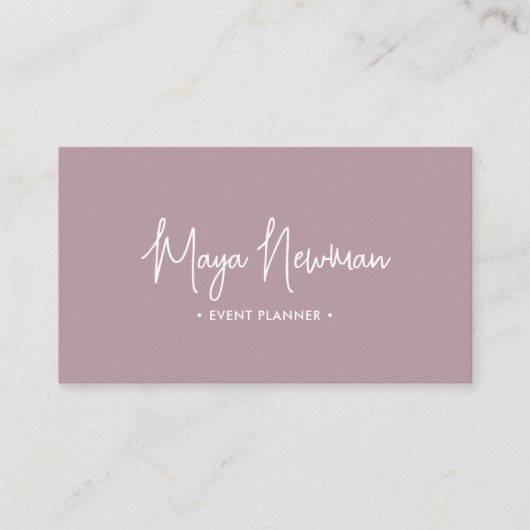 MAUVE PINK Modern Elegant Minimal QR Code Creatief Visitekaartje (Voorkant)