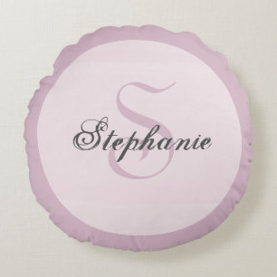 Mauve Pink Modern Unique Typography Monogramed Rond Kussen