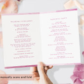 Mauve Pink Monogram Folded Wedding Programme