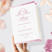Mauve Pink Monogram Folded Wedding Programme