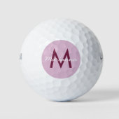 Mauve Pink Name and Modern Monogram Golfballen (Voorkant)