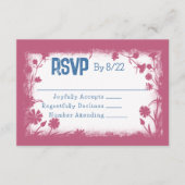  Mauve Pink Navy Blue RSVP-kaart Advieskaart (Voorkant)