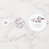 Mauve Pink Paars Blush Pink Leaves Confetti (Voorkanten)
