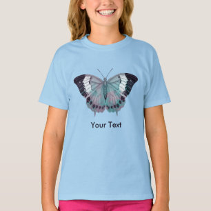 Mauve Pink Paars en Turquoise Butterflies T-shirt
