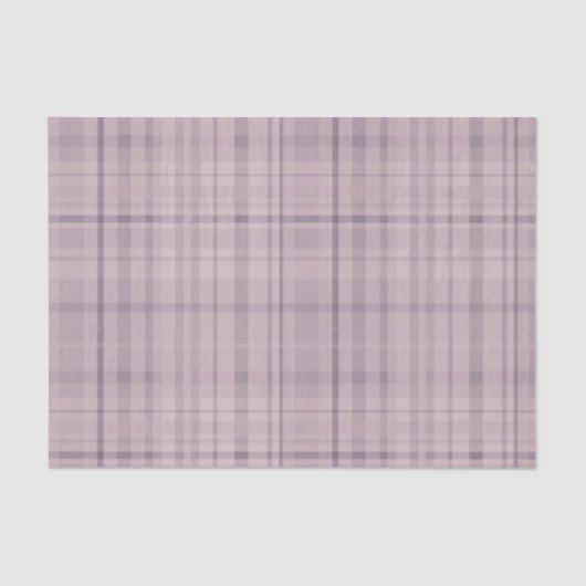 Mauve Pink Paars Tartan Patroon Afdrukken Tissuepapier (Voorkant)