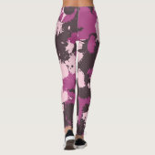 Mauve Pink Paint Splatter Camo Leggings (Achterkant)