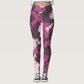 Mauve Pink Paint Splatter Camo Leggings (Voorkant)